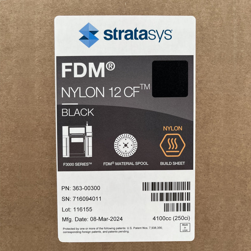 Stratasys® Nylon 12CF Filament, Black - 4100cc (F3300)