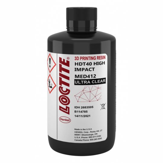 LOCTITE® High-Impact Biocompatible Ultra Clear Resin, MED412 HDT40 - 5kg, 4-Pack (Origin)