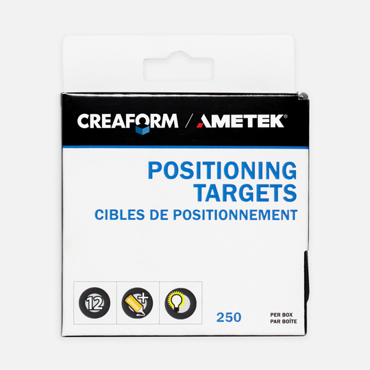 Creaform® 12mm Positioning Targets - Black Contour, High Reflectivity, Reg. Adhesive, 250-Pack (C-Track, HandyPROBE, HandySCAN, MetraSCAN, MaxSHOT)