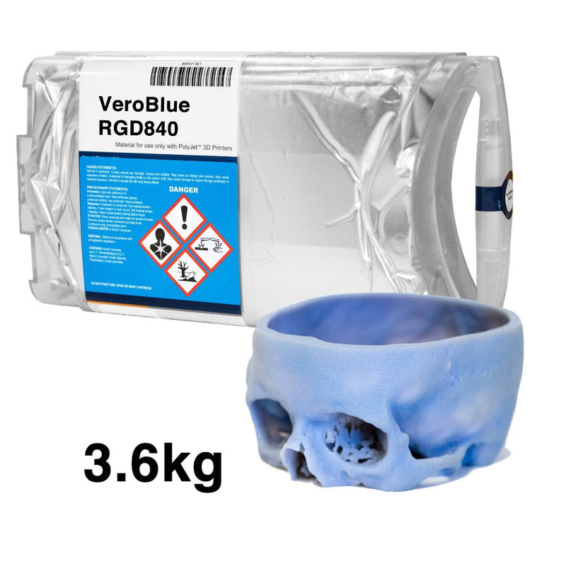 Stratasys® Vero™ Blue Resin, RGD840 - 3.6kg (Connex, Eden, J7, Objet)