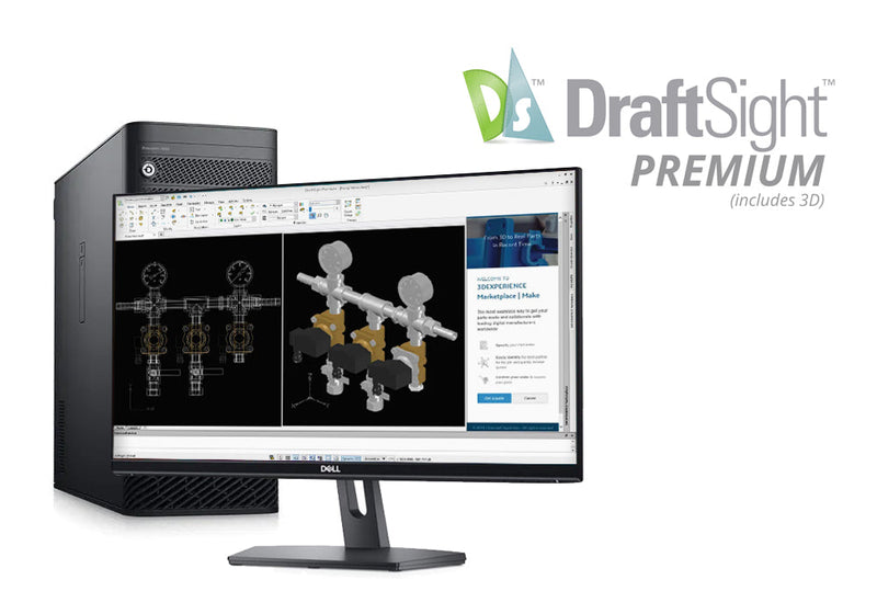 DraftSight Premium: 2D Drafting Software (1-Year Subscription) + FREE DraftSight Essentials Self-Paced Training Included