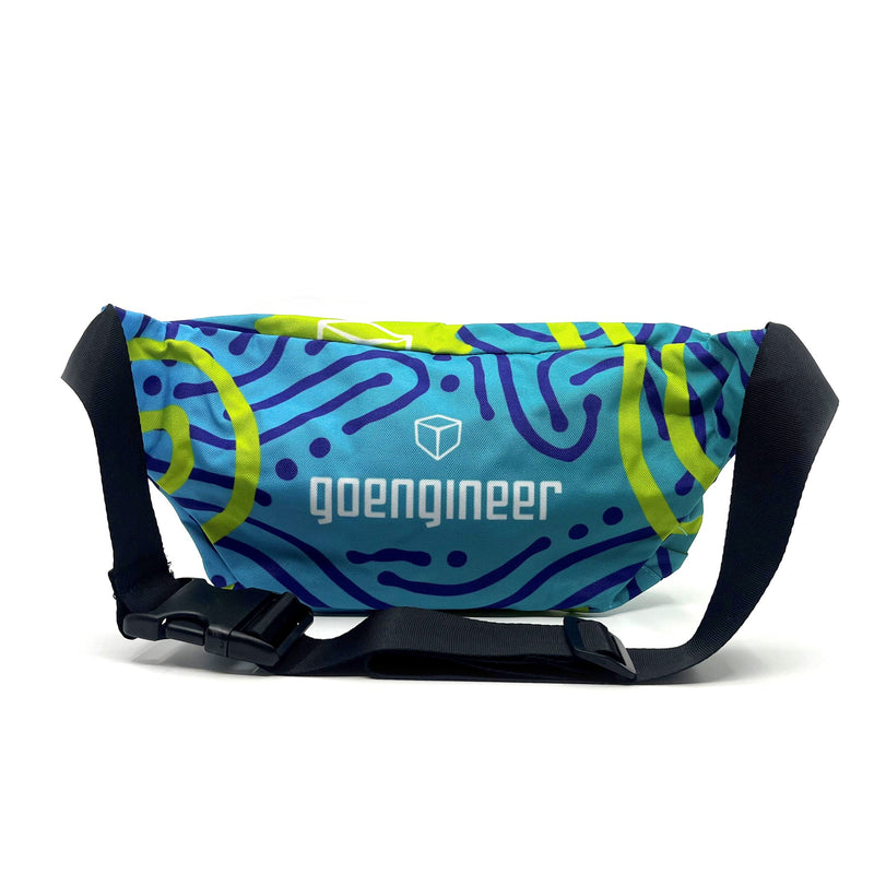 Two Zipper Fanny Pack - Green/Blue