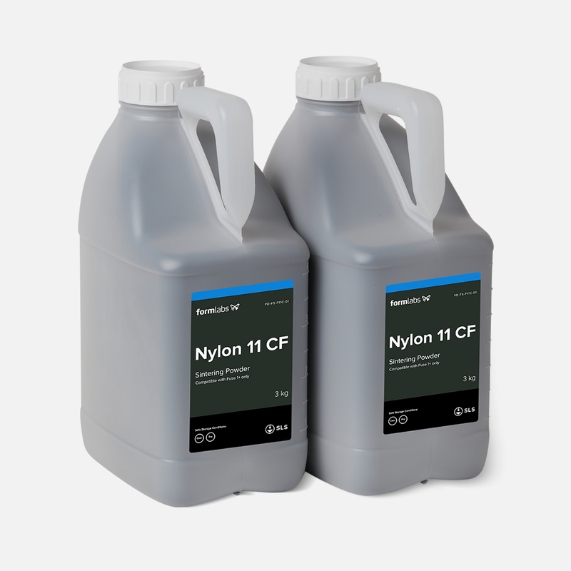 Formlabs Nylon 11 CF Powder - 6kg for Fuse 1+ SLS 3D Printers - Angled View
