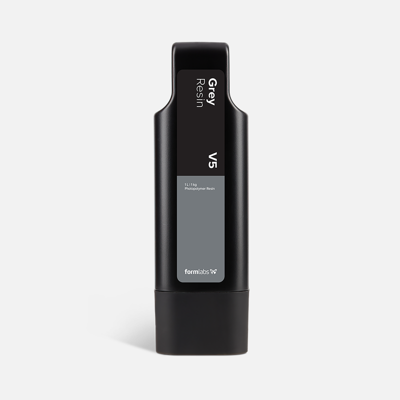 Formlabs Grey Resin V5 - 1L for Form 4 SLA 3D Printers - Angled View